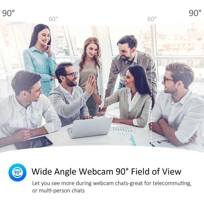 CamPark PC02 kamera internetowa 1080P FullHD mikrofon 1,8m 5MP zasłona