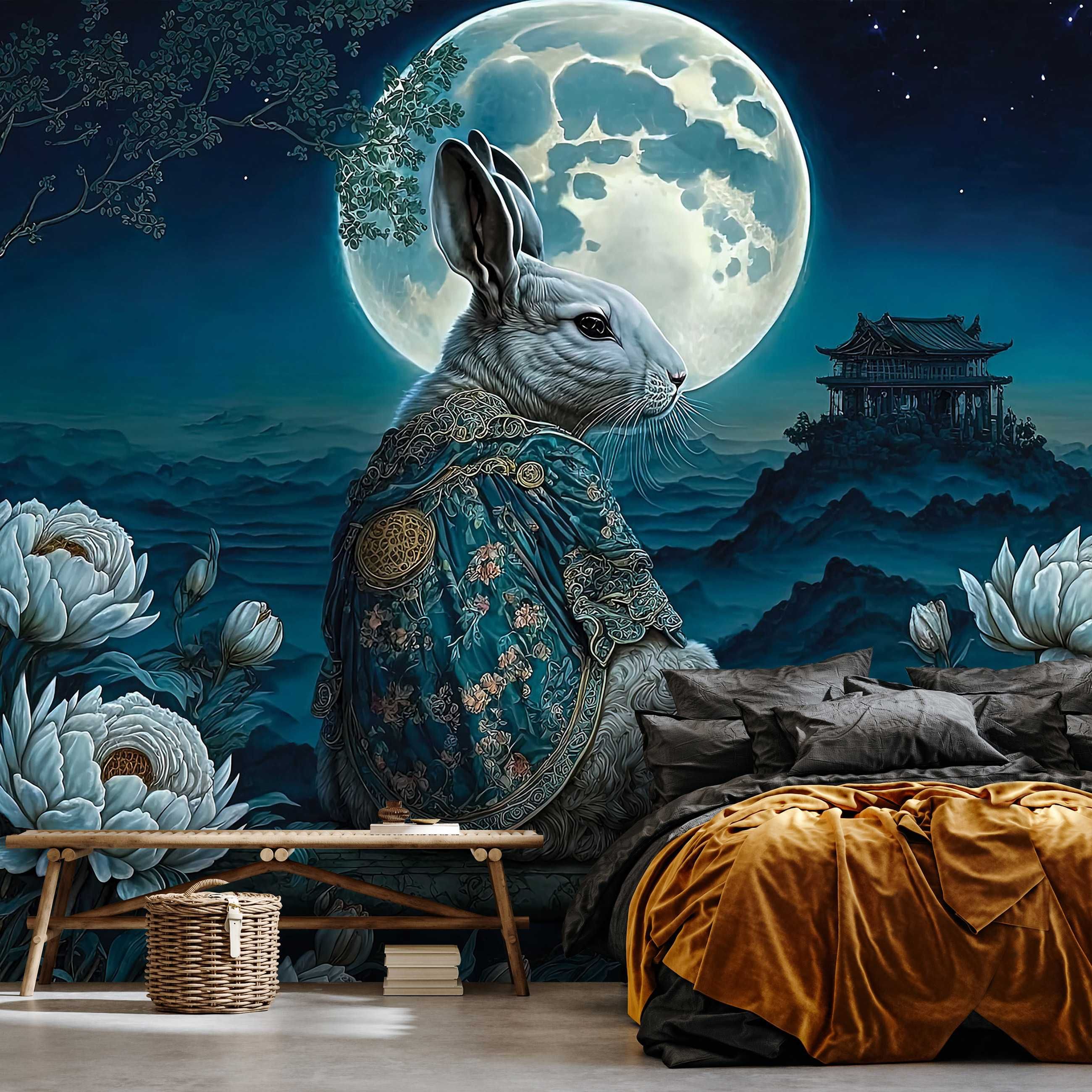Fototapeta Sztuka Noc Zając Mistyka 3D Na Twój Własny Rozmiar + KLEJ
