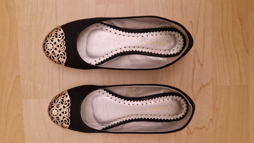 Sabrinas pretas, estilo marroquino, Seaside, tamanho 35