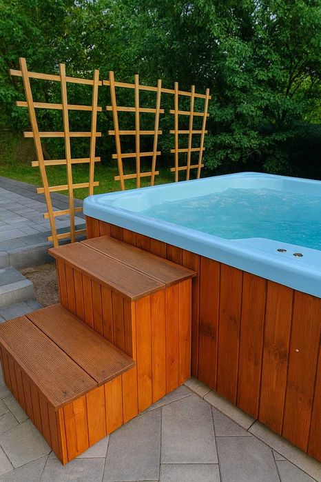 Jacuzzi całoroczne 5 os basen balia masaż pokrywa LED sauna transport