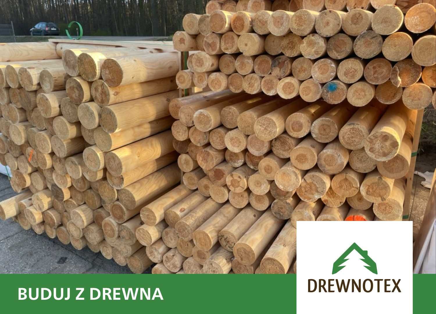 Belki toczone palisada sosnowa wałki słupki kołki drewniane