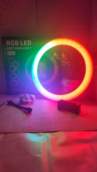 Кільцева лампа MJ 26 , 26 см RGB / Кольцевая лампа 26см разноцветная