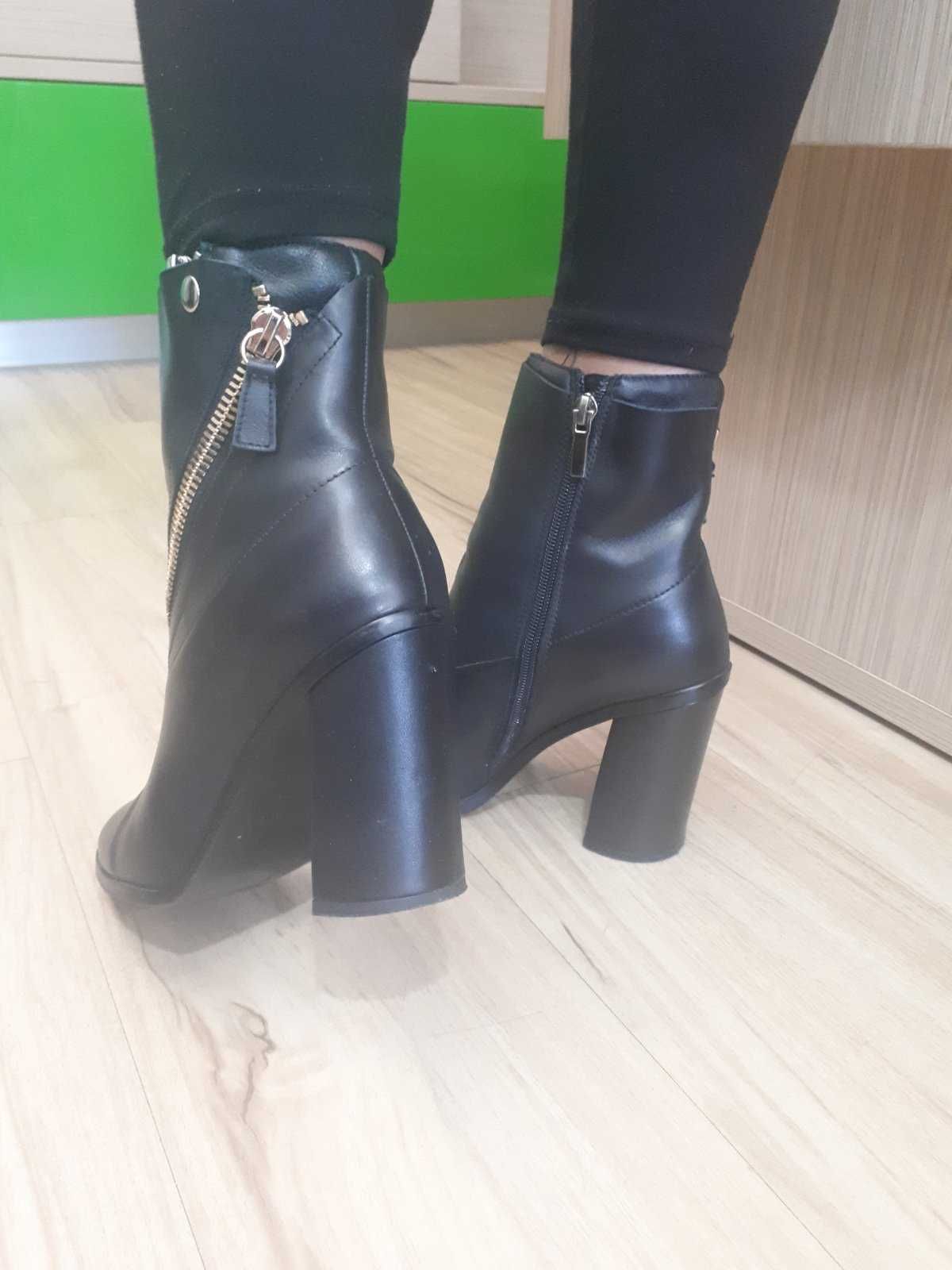 Ботинки на каблуке - женские кожаные , Preppy (Испания), новые р 40,5