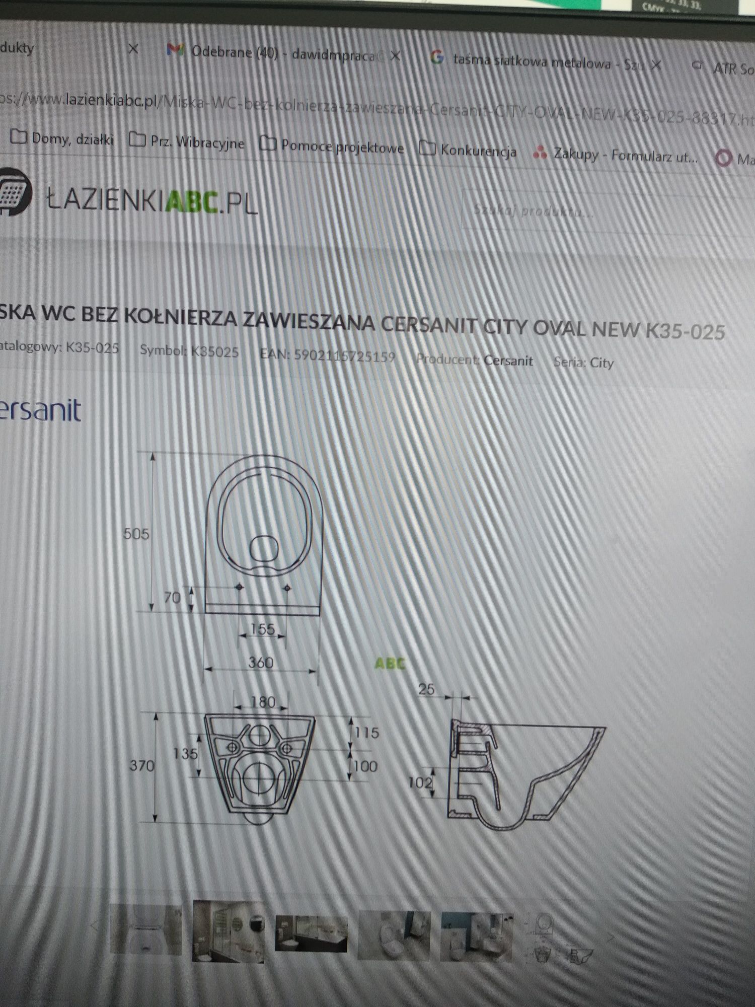 Muszla miska WC City Oval new Cersanit