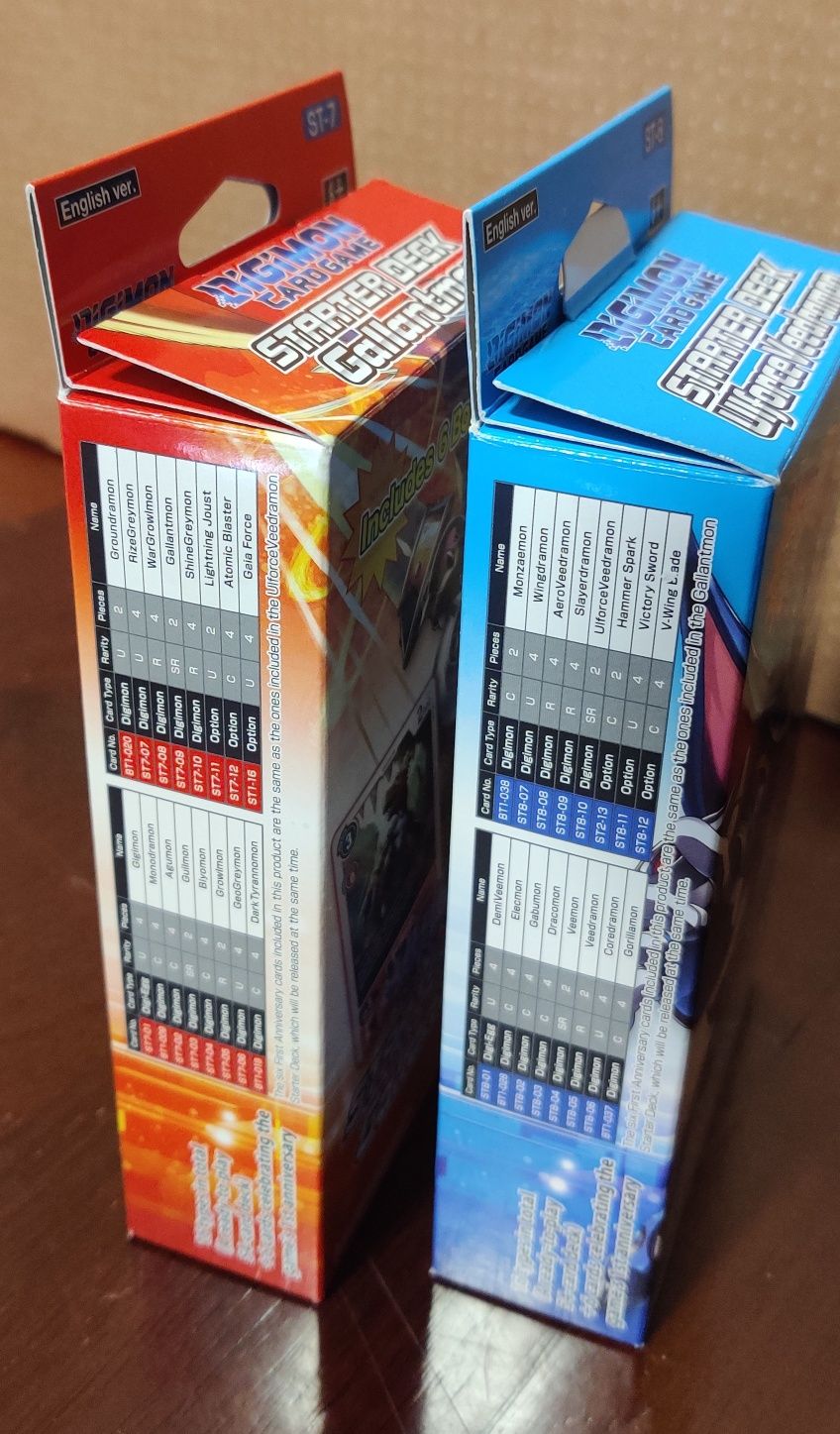 Digimon Starter Decks 1, 2, 3, 6, 7, 8, 9, 10