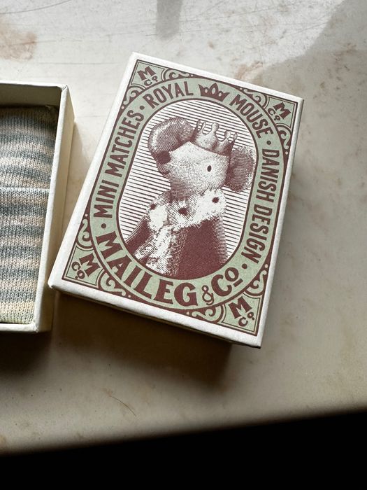 Maileg - Myszka Dzidziuś w pudełku - blue