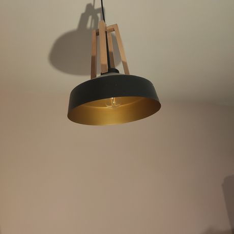 Stylowa lampa wisząca 2szt drewno metal loft