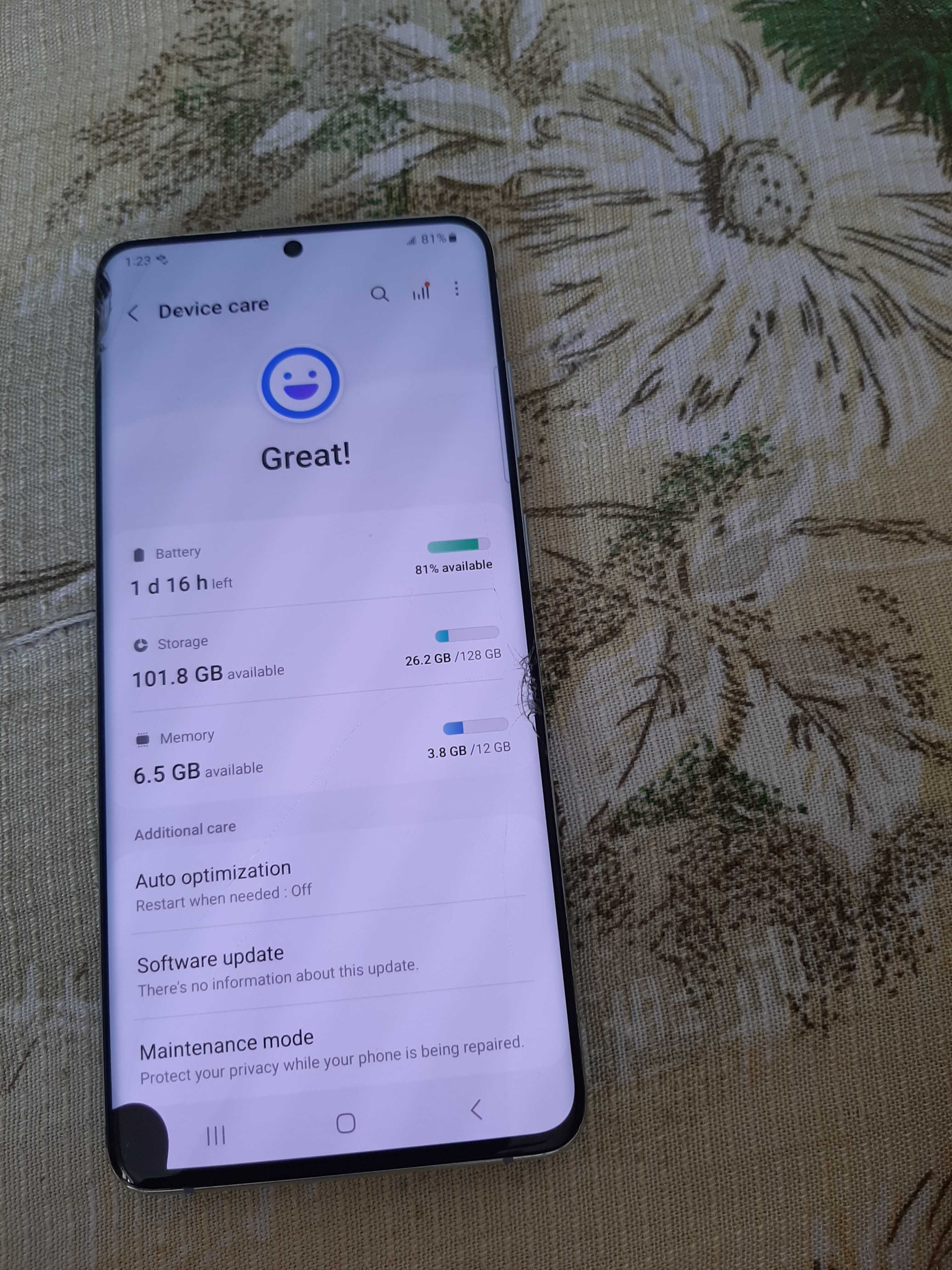 Телефон Samsung Galaxy S20+ 5G 12Gb 128Gb 2Sim розбитий екран