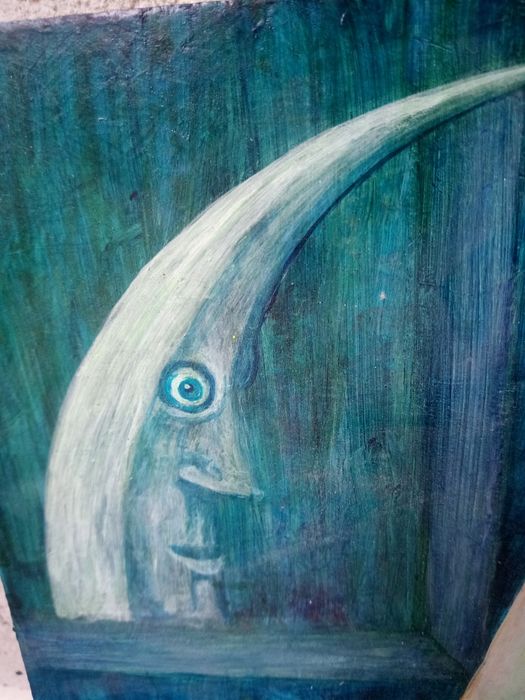 Leszek Kostuj olej akryl na płótnie 45 x 35 Uzurpator