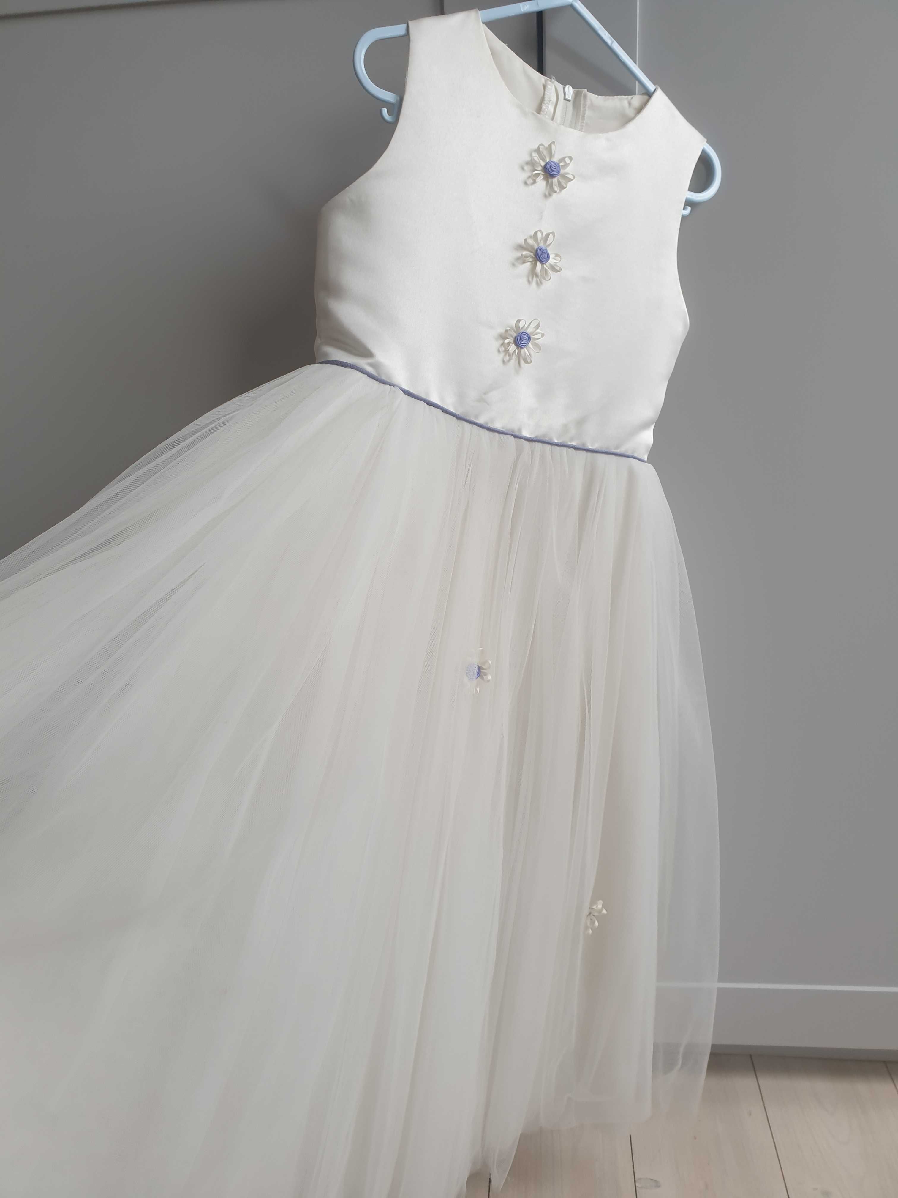 Biała kremowa suknia tiulowa wizytowa Miranda McGowan 122 128