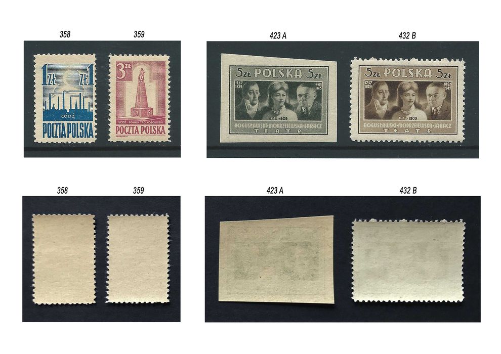 Znaczki polskie z lat 1945 - 1957, czyste, 37 sztuk