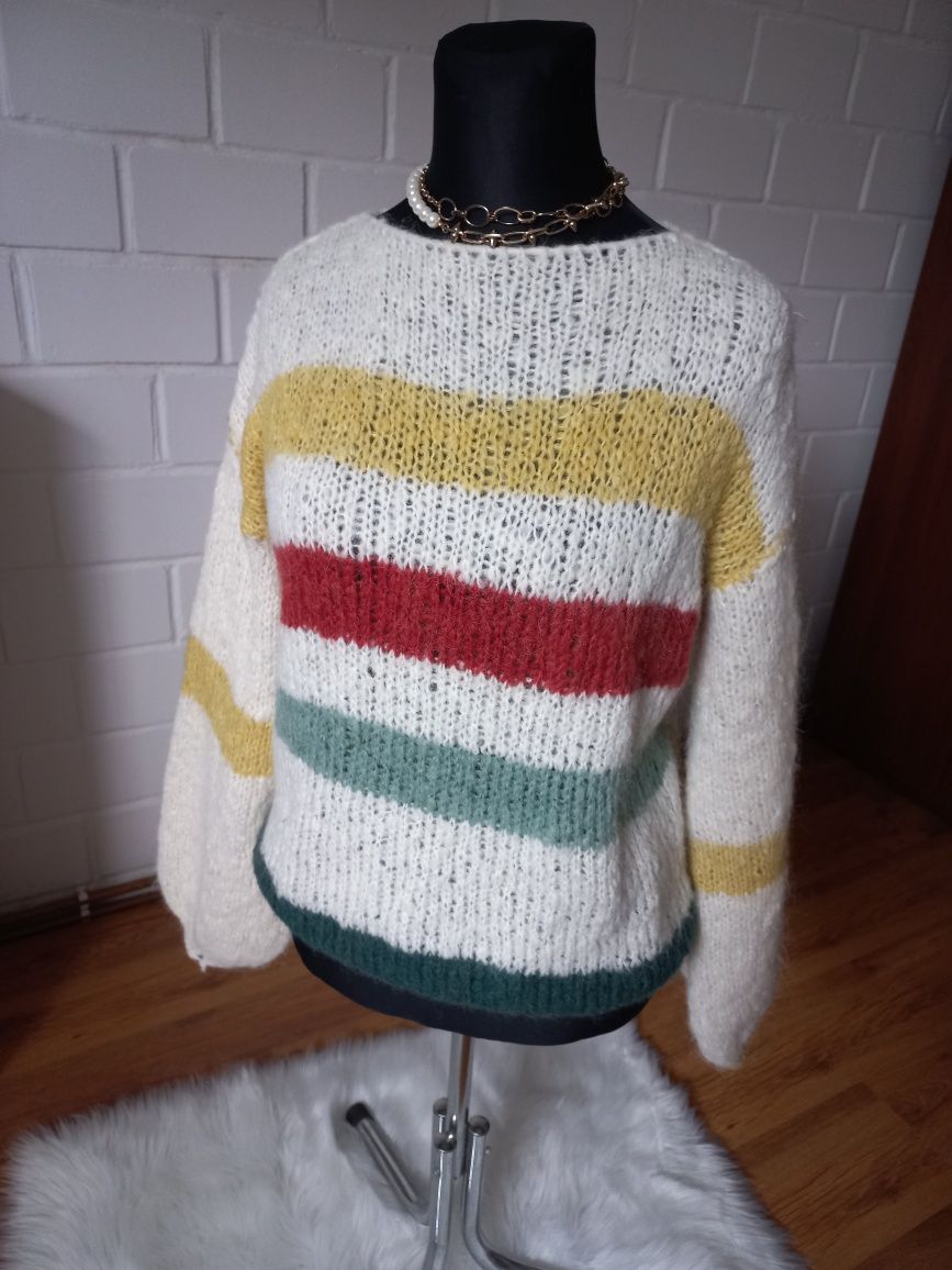 Sweter 100% wełna ręcznie wykonany hand made