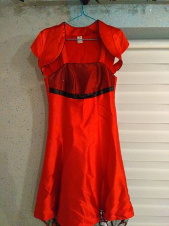 Czerwona sukienka + bolerko rozm. 40