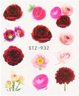 stz932 naklejki wodne na paznokcie róże kwiaty