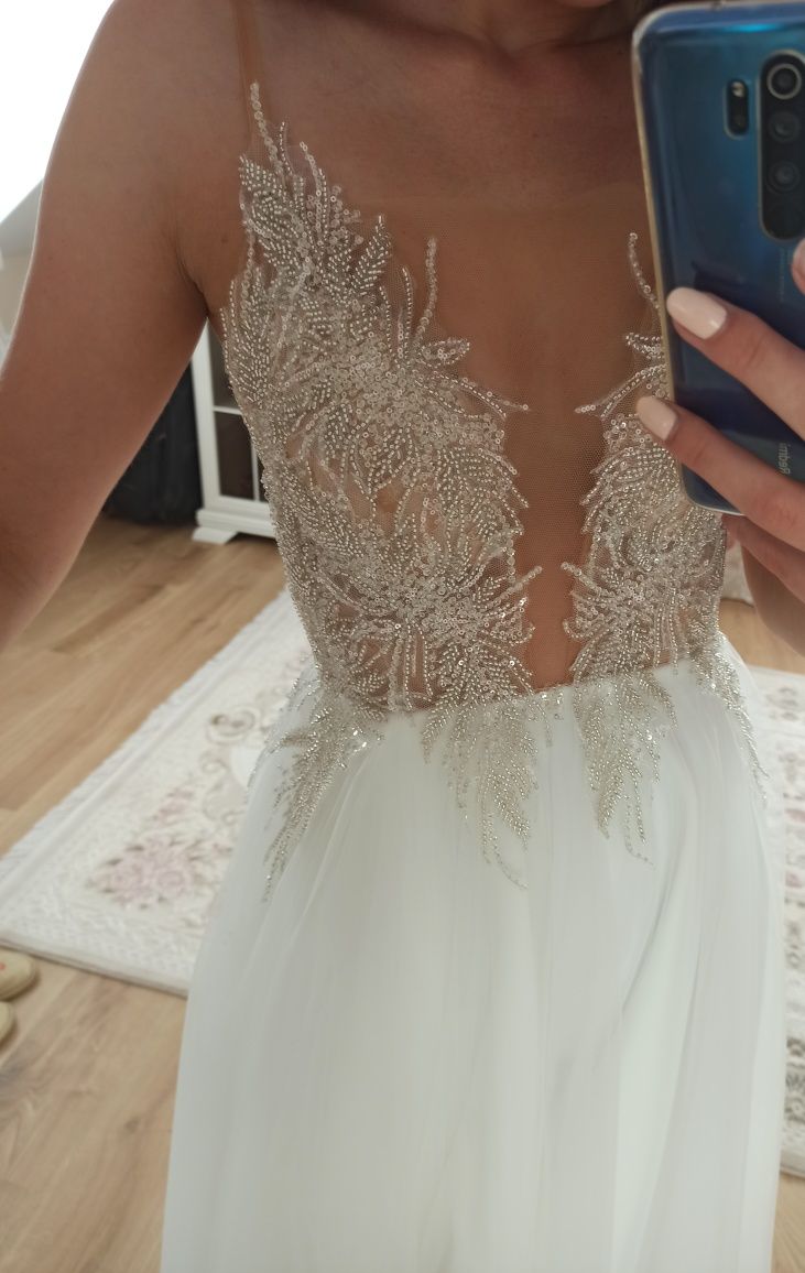 Suknia ślubna suknie ślubne boho rustykalna rybka księżniczka