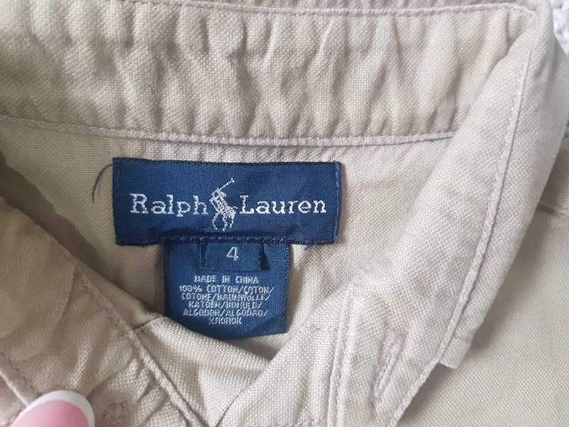 RALPH Lauren śliczna beżowa koszula cztery latka