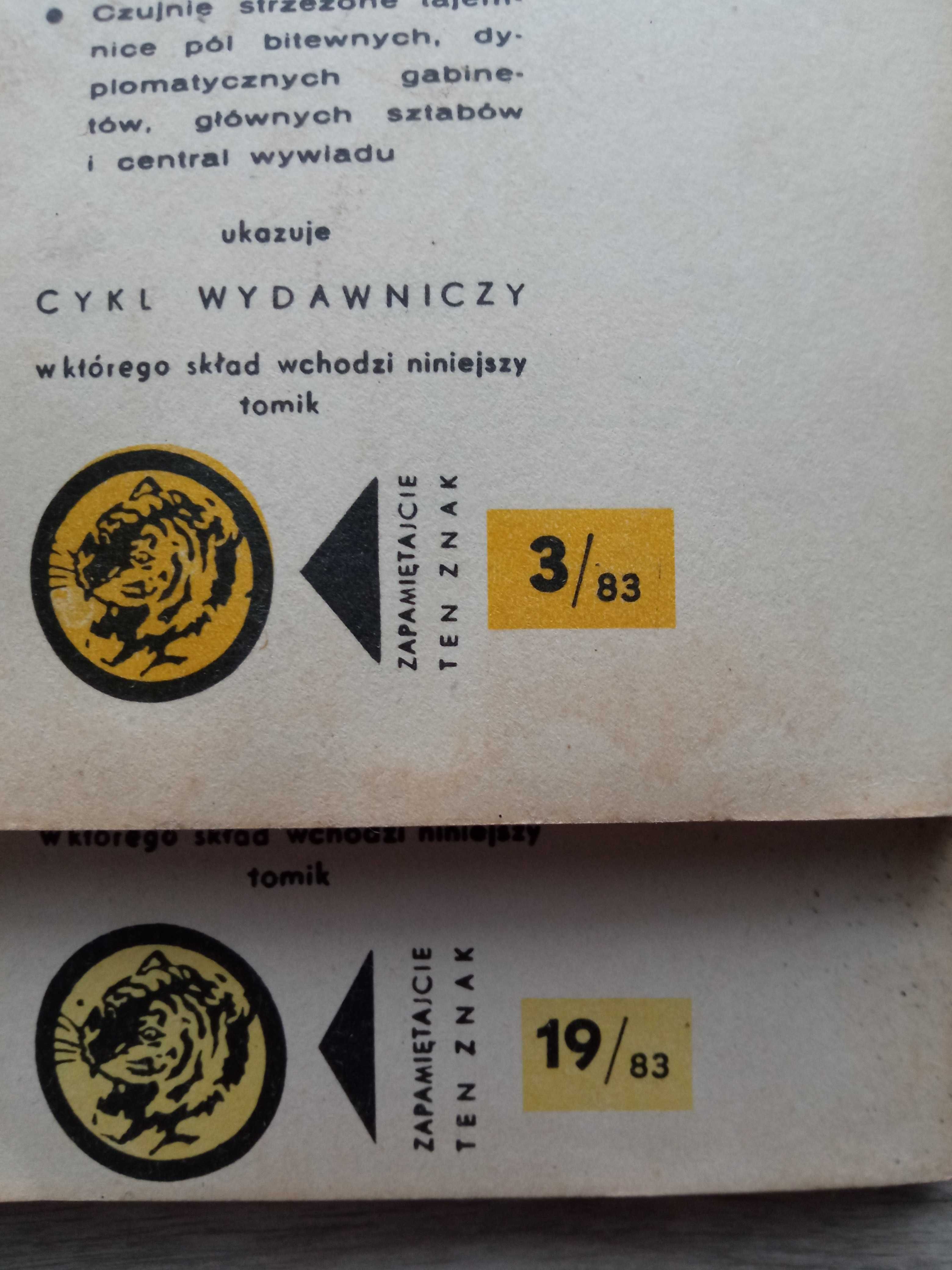 Książki seria Tygrysów PRL rocznik 1983