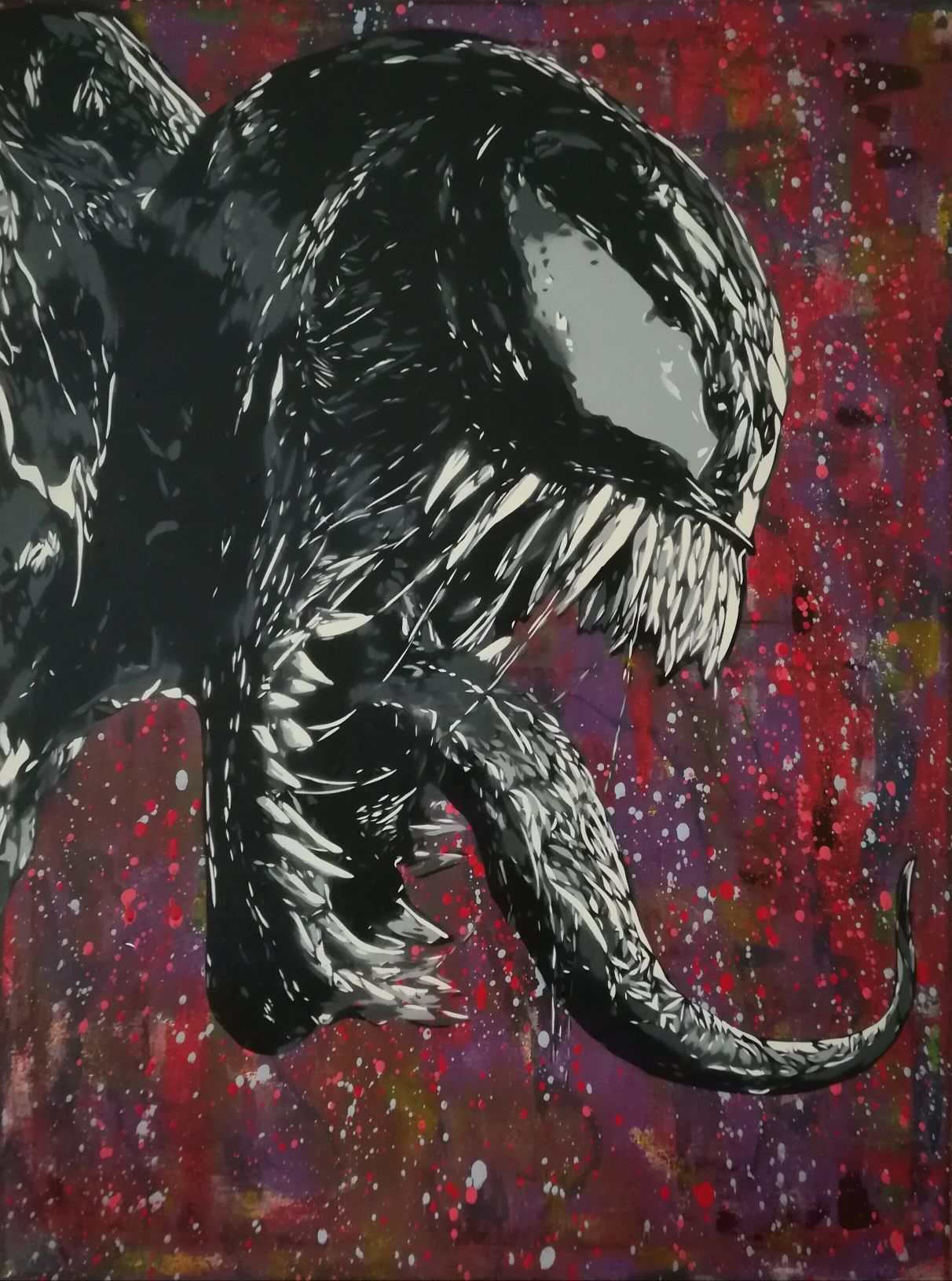 Venom, Deadpool, Harley Quinn pinturas original em tela