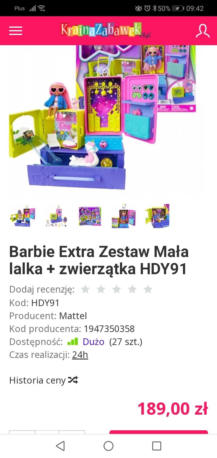 Barbie EXTRA zestaw mała lalka i zwierzątka Nowe prezent