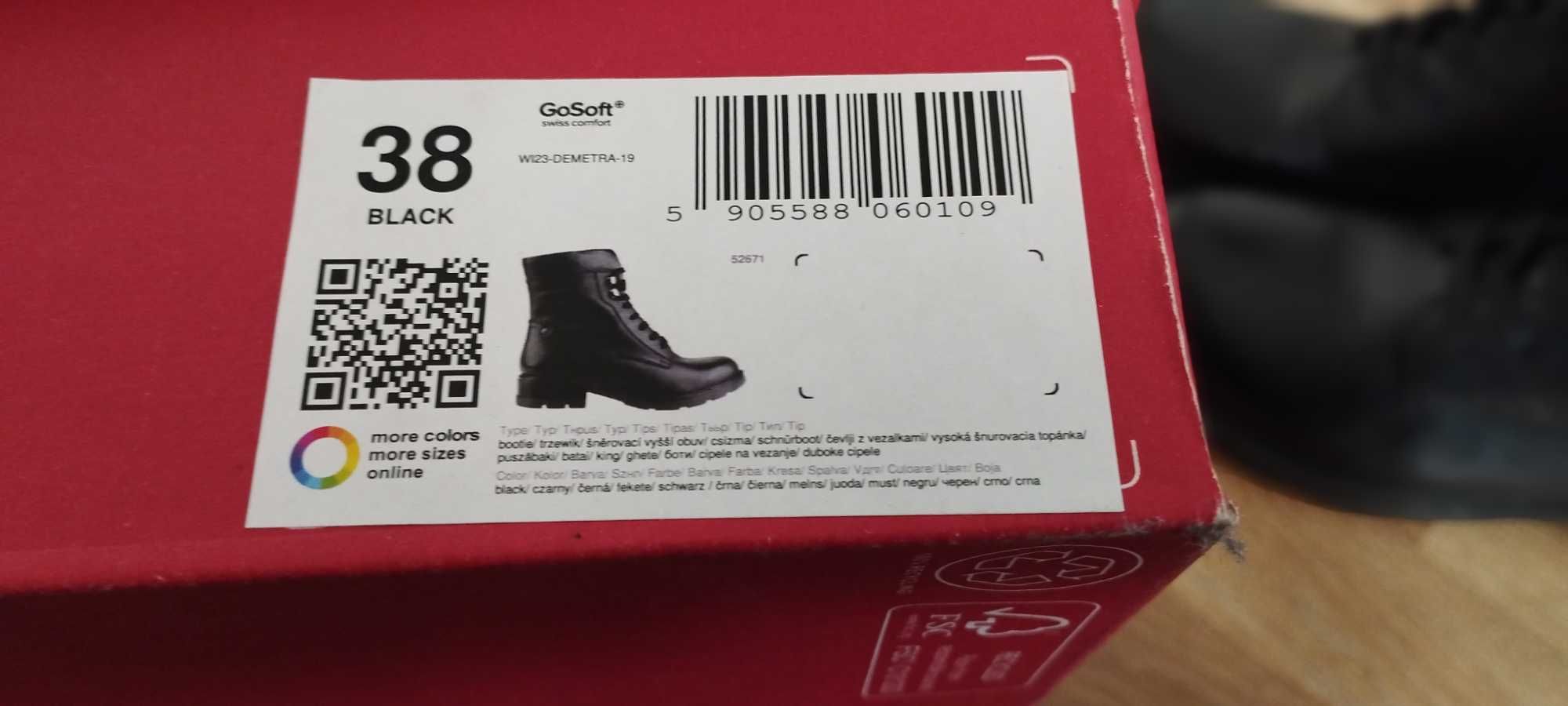 Gosoft trapery botki skórzane 38