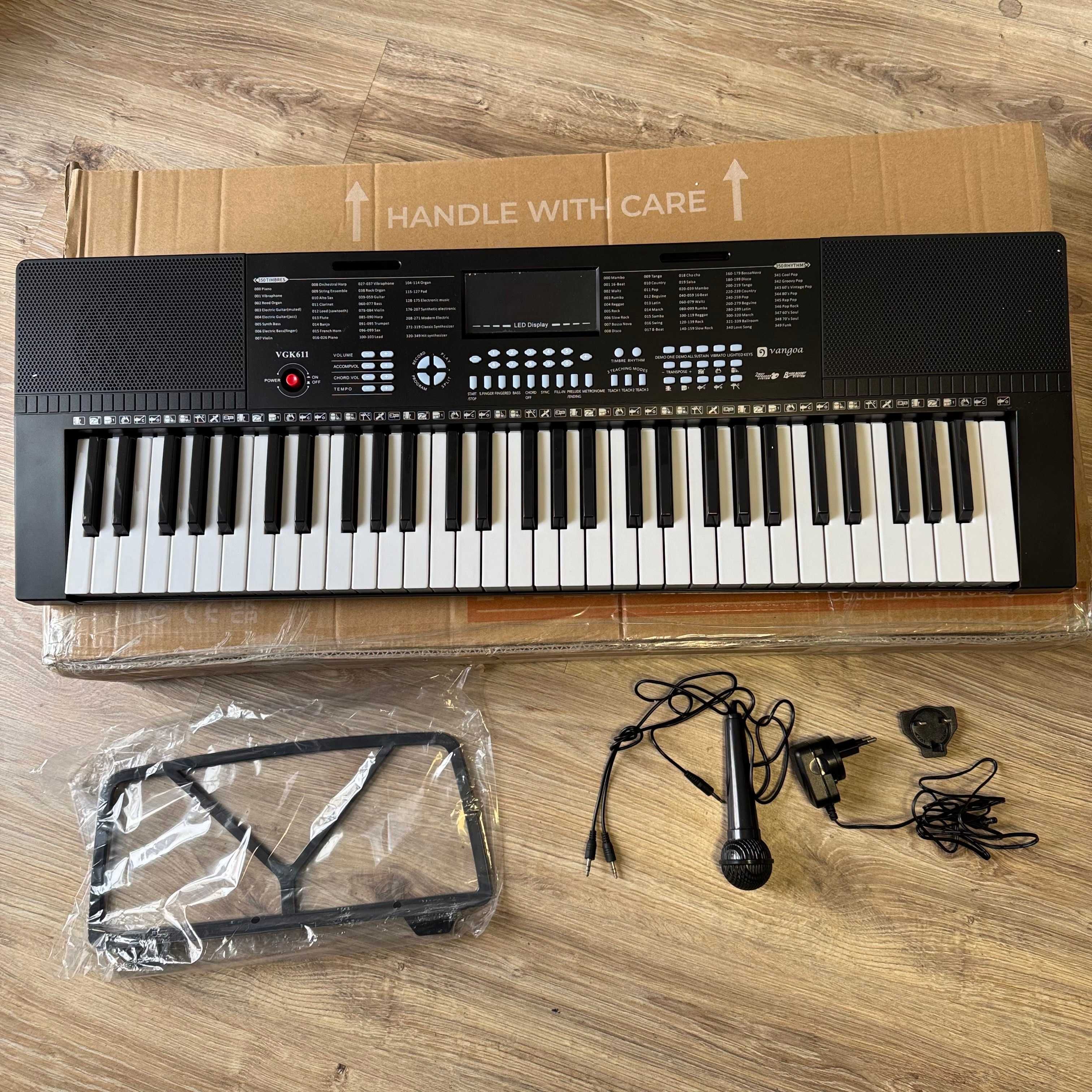 Vangoa VGK611 pianino klawiatura czarna-61 mini przycisków