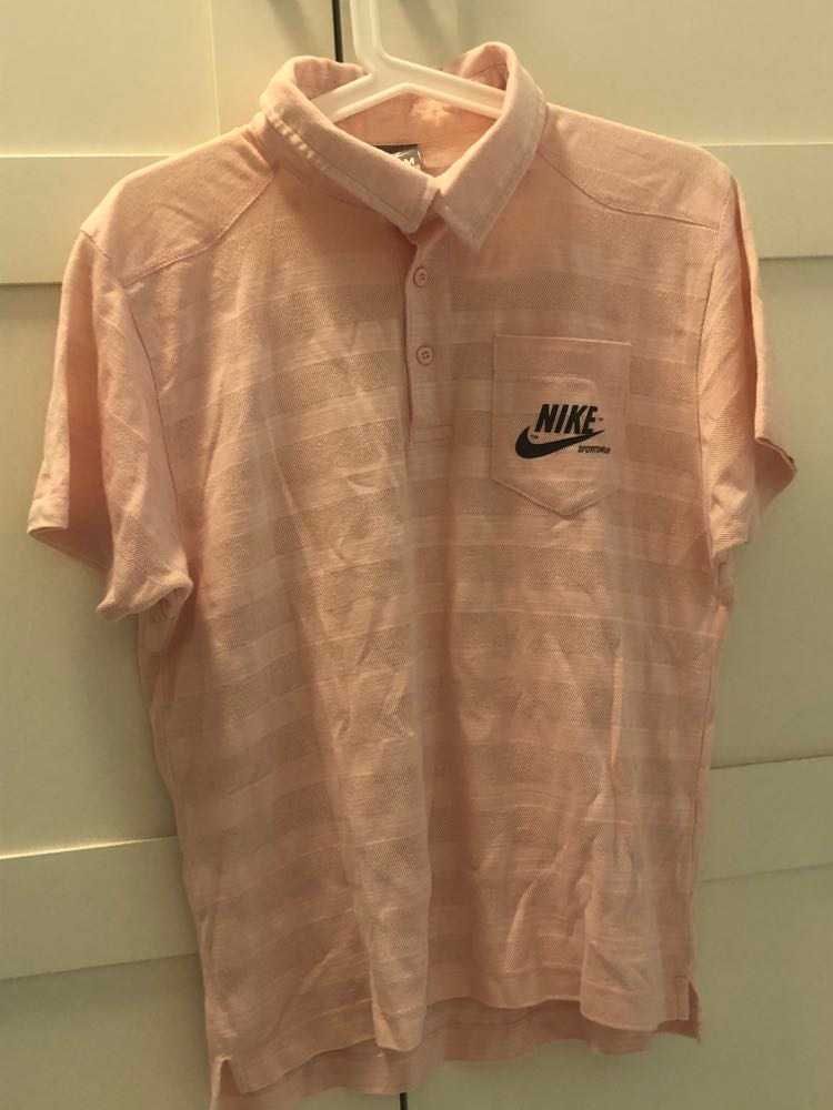 Różowa bluzka polo kołnierz nike vintage