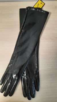 Чорні рукавички шкіряні жіночі перчатки кожаные женские