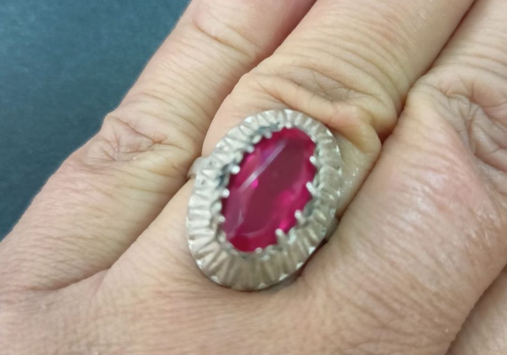 Stary srebrny pierścionek rosyjski filigran 875