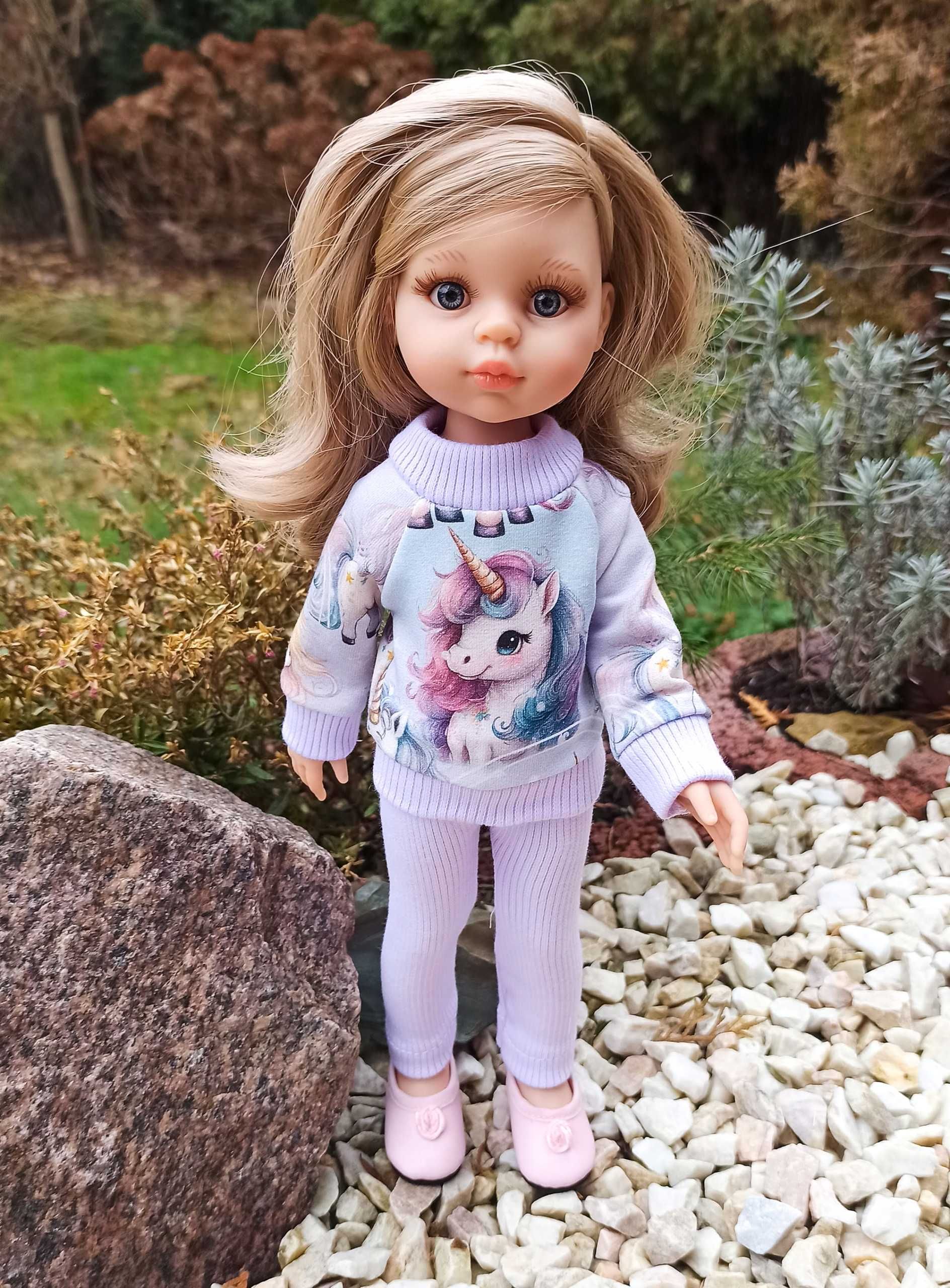 Ubranka dla lalki Paola Reina 32cm DRES bluza i spodnie 2w1 JEDNOROŻEC