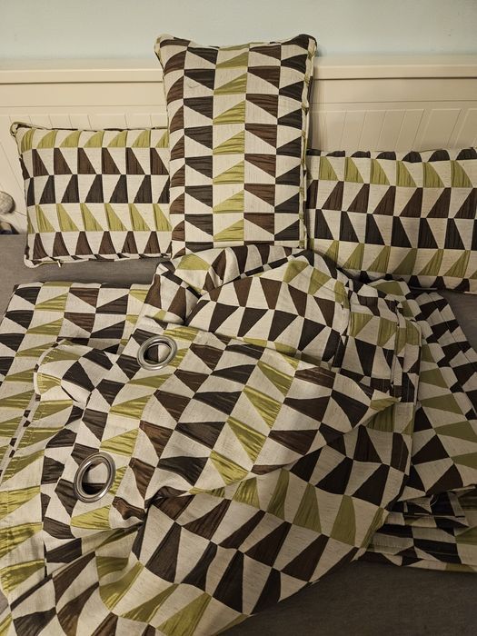 Zasłony długie i poduszki ozdobne 4 szt. Nowe. Okazja!