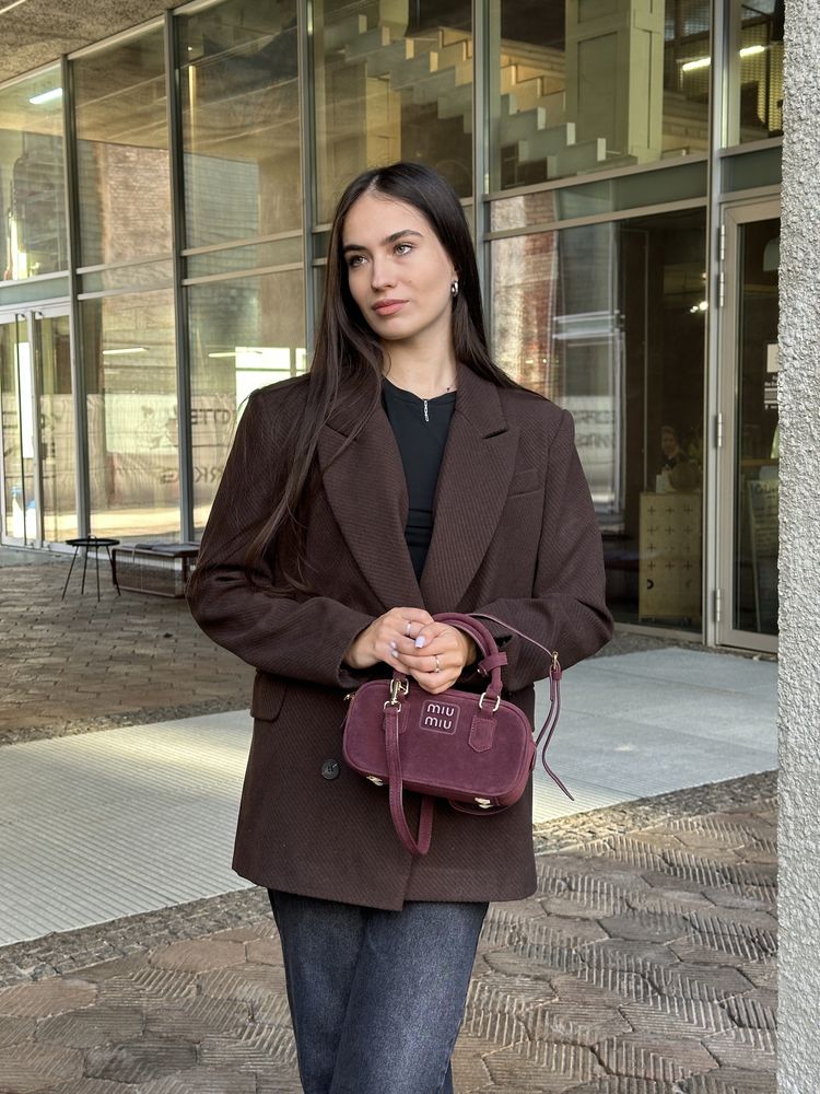 Torebka Miu Miu Arcadie Suede Burgundy