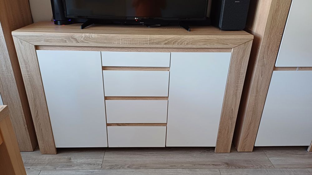 Komplet mebli BRW Dąb Sonoma/Biały połysk