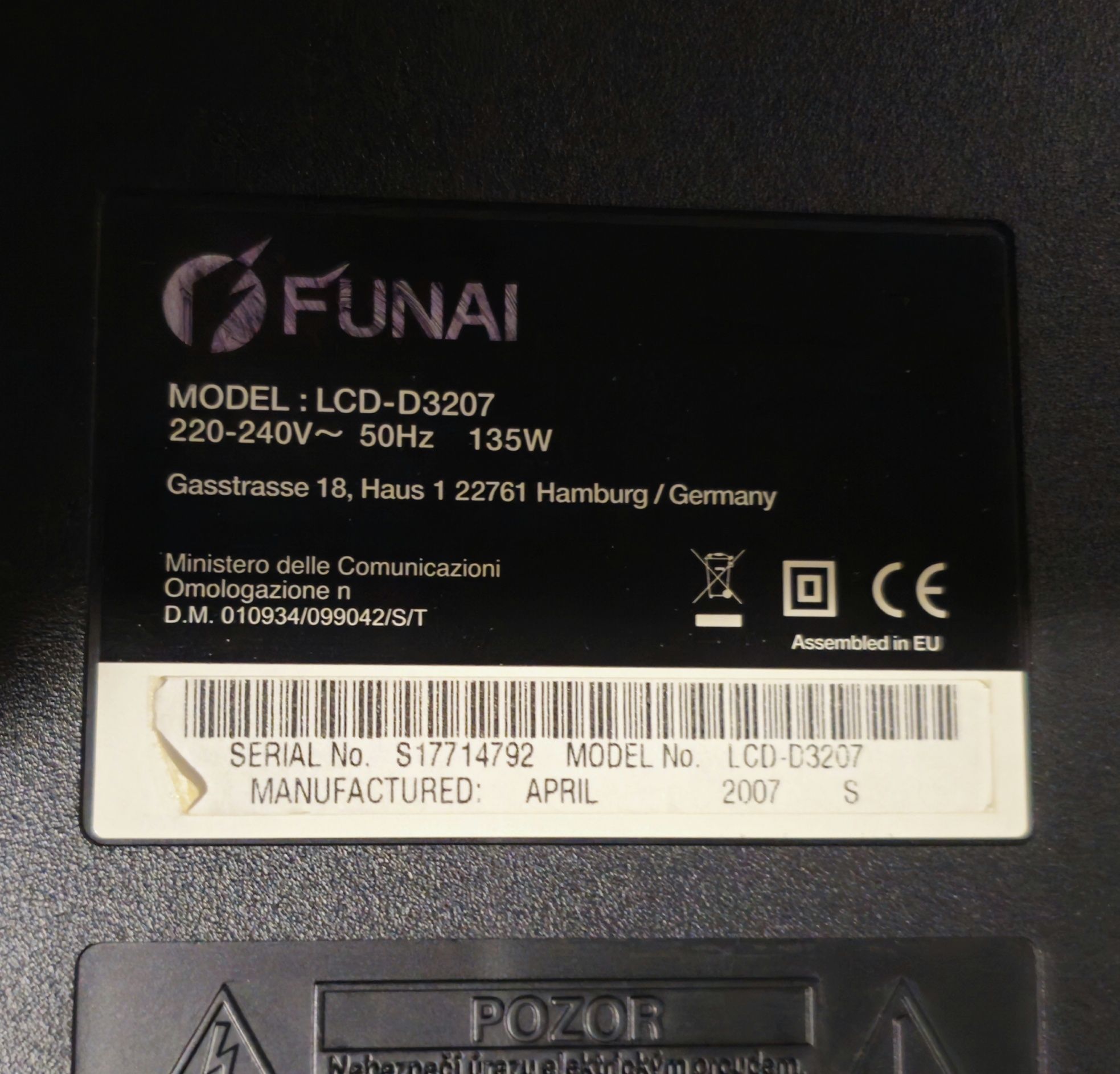 Telewizor Panasonic Funai LCD-D3207 - 32 cale