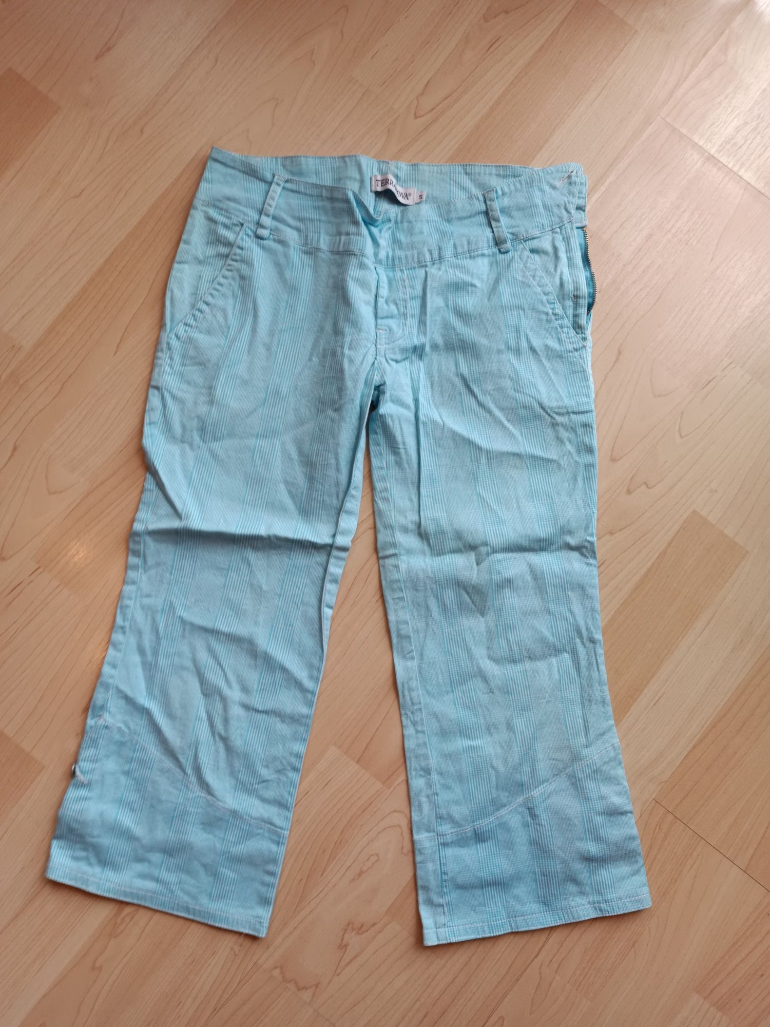Spodenki do kolan. Terranova H&M rozm 36 S krata,białe