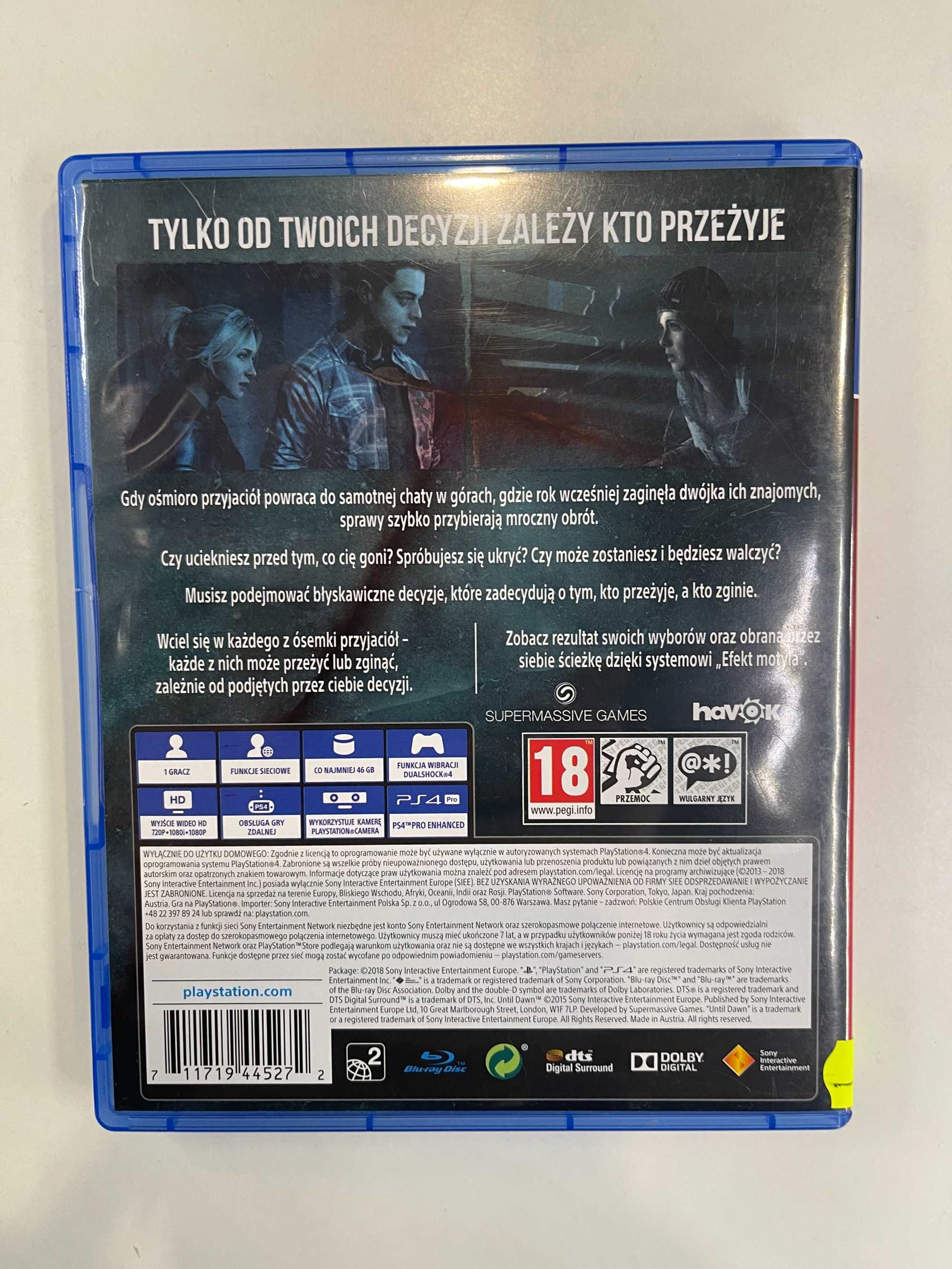 Gra Until Dawn PS4