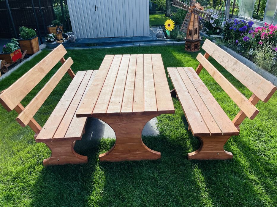 Zestaw Komplet ogrodowy meble ogrodowe stół ławki ławka
