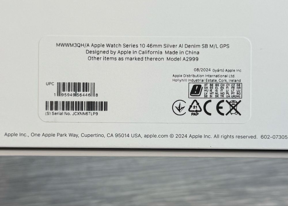 Apple Watch  Series 10 Silver 46 mm GPS / 100%