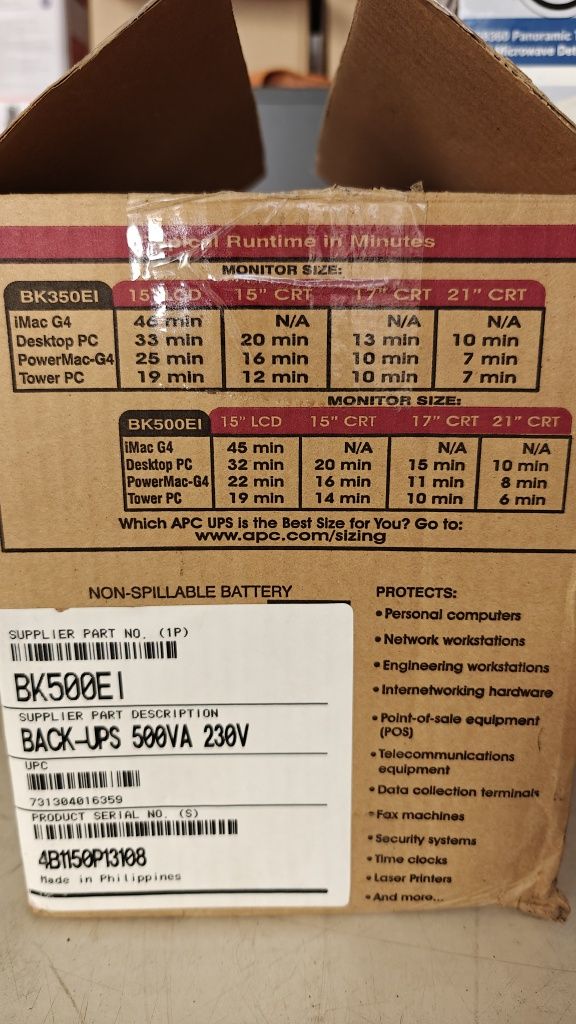 UPS APC BK500EI 350/500VA