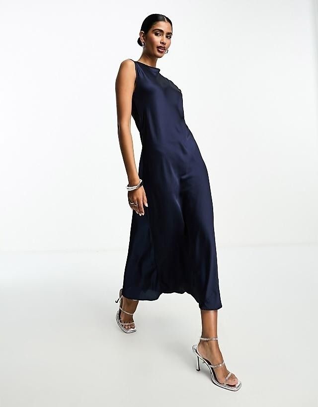 Asos Design 38 M Granatowa Sukienka Prosta H15993