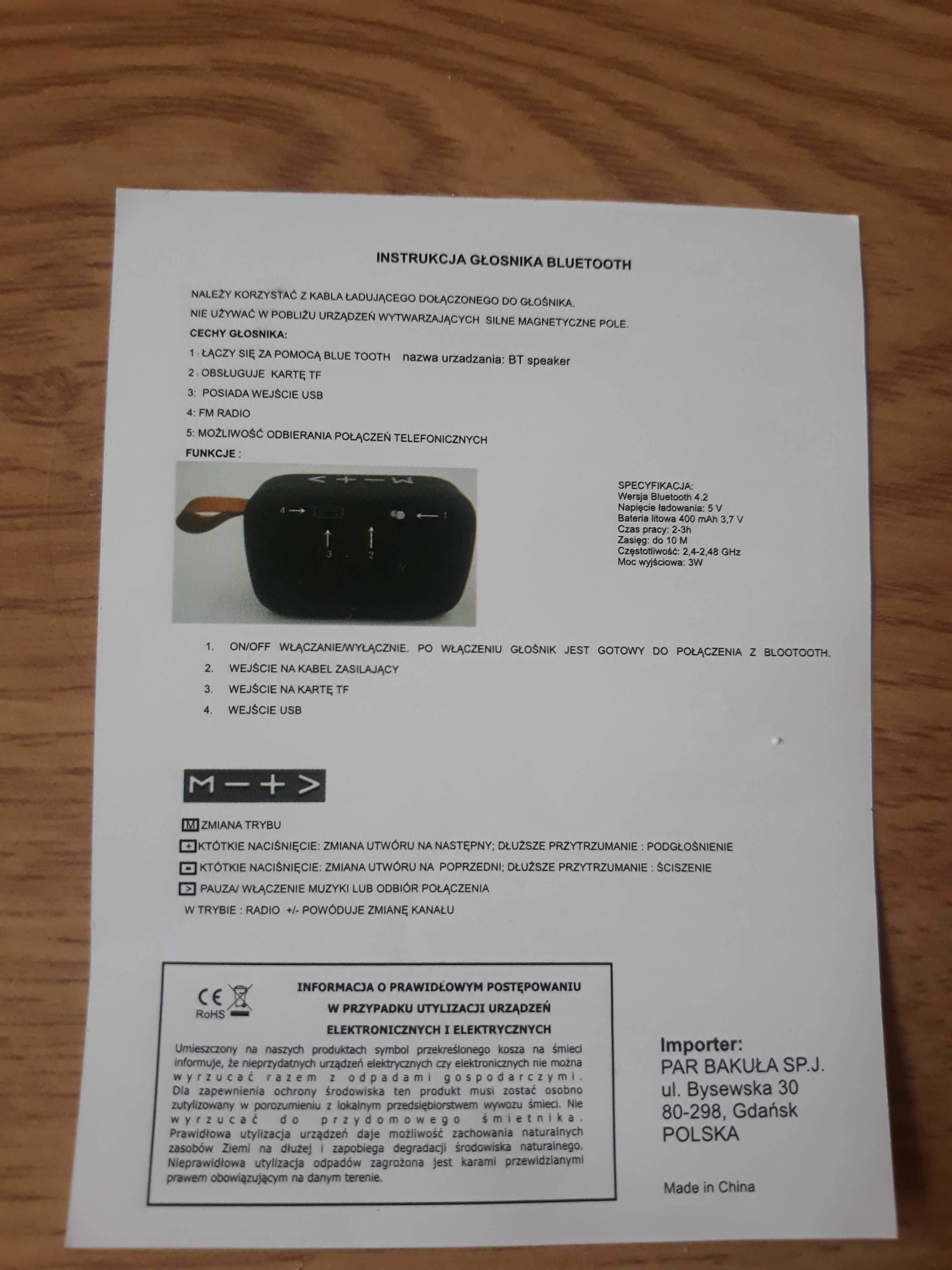 Głośnik bluetooth