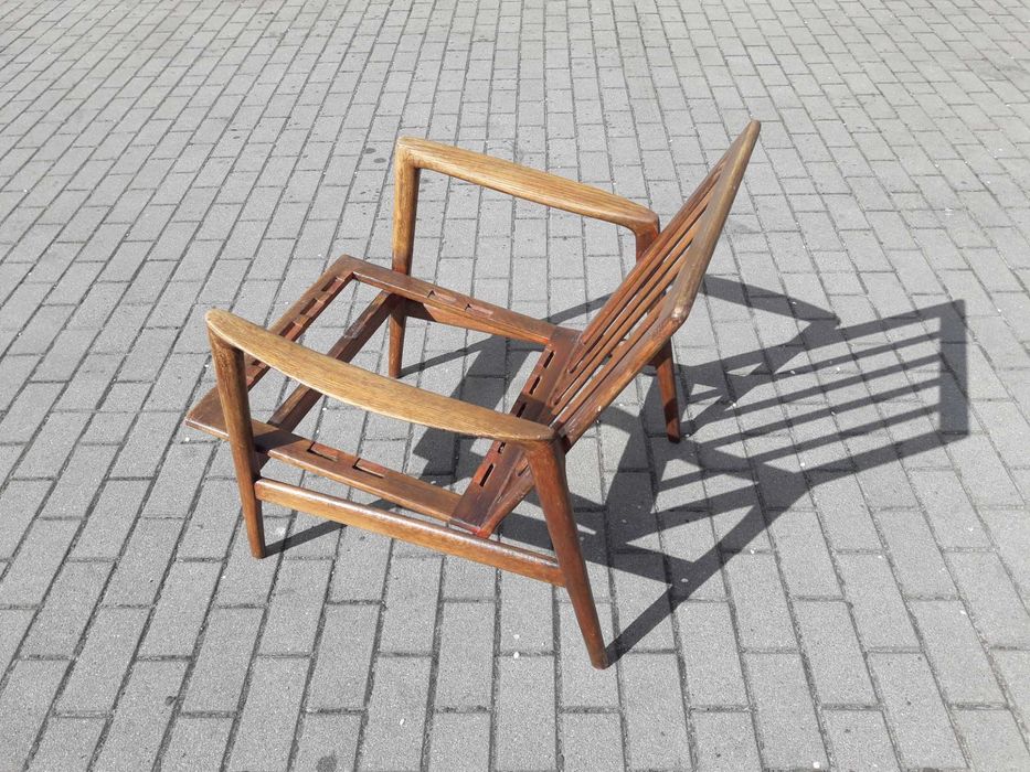 Fotel PRL Stefan jesion / dąb design skandynawski lata 60 70 Vintage