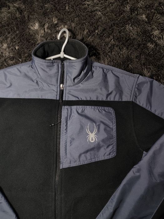 Потужна сіра фліска Spyder,нейлон,чоловіча флісова кофта,зіп спайдер