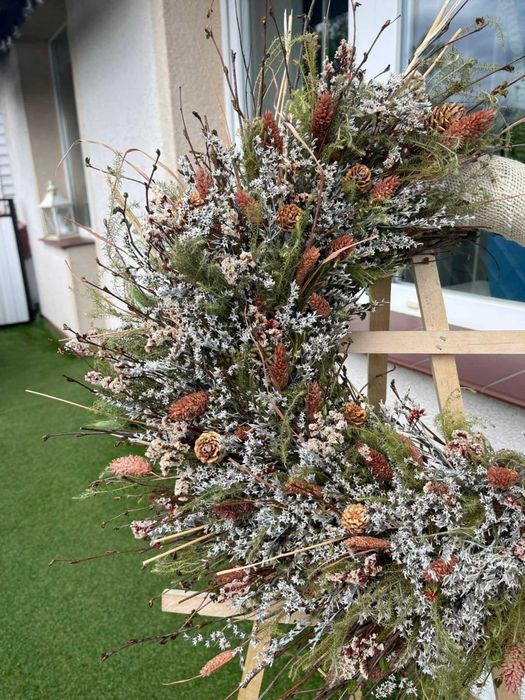 Boho, naturalny wianek na drzwi