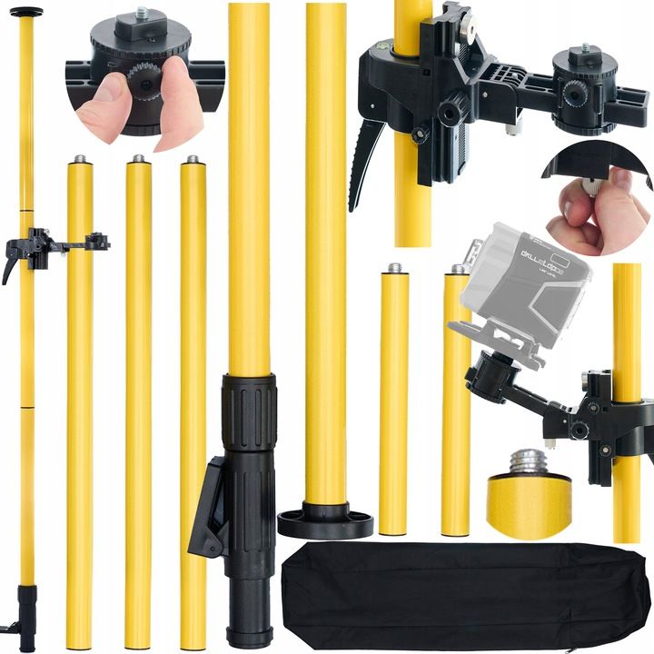 Statyw Rozporowy Tyczka Do Lasera Poziomicy 420 Cm +adapter Do Skosów