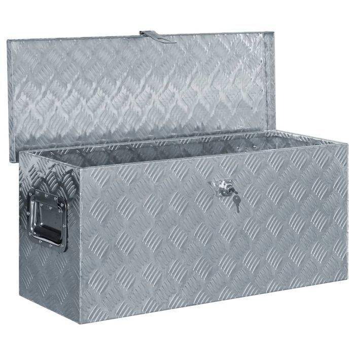 Vidaxl Aluminiowa Skrzynia, 80 X 30 X 35 Cm, Srebrna