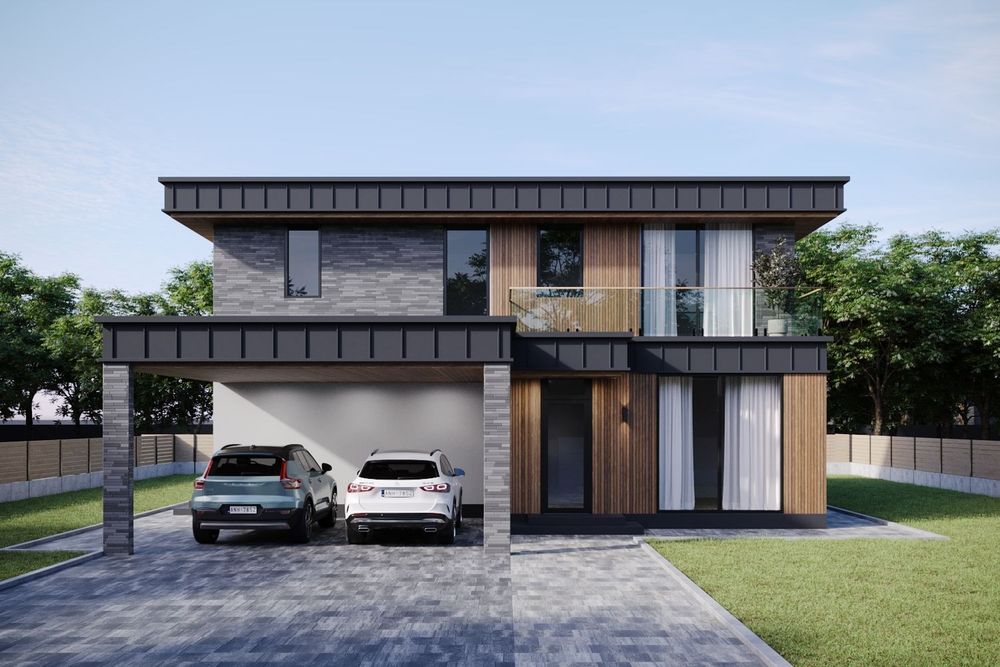 Будинок Хайтек в КМ з цегли 225м2 с. Ходосівка біля лісу Мануфактура