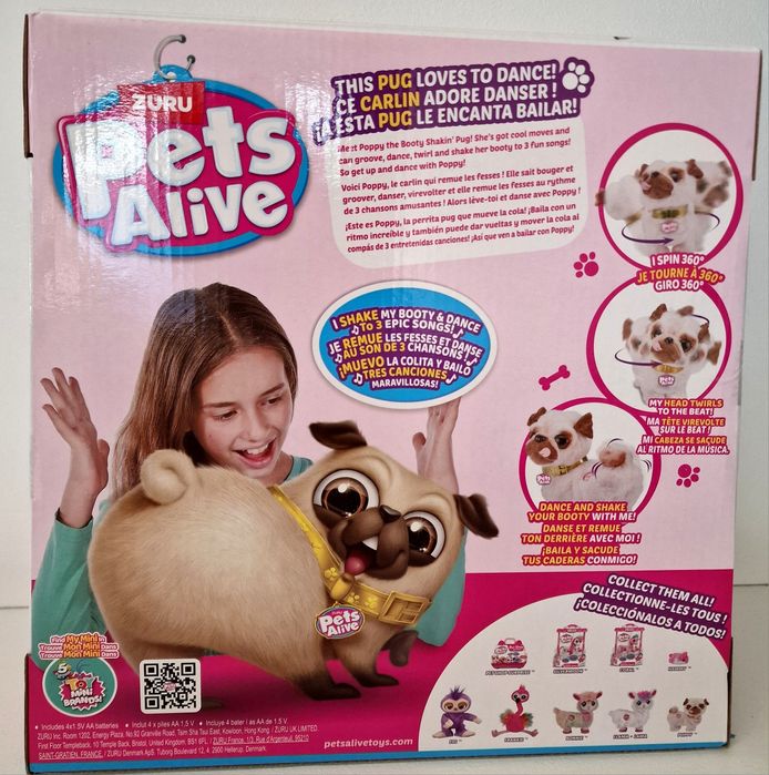 Інтерактивне плюшеве цуценя Zuru Pets Alive Mops Poppy танцюючий