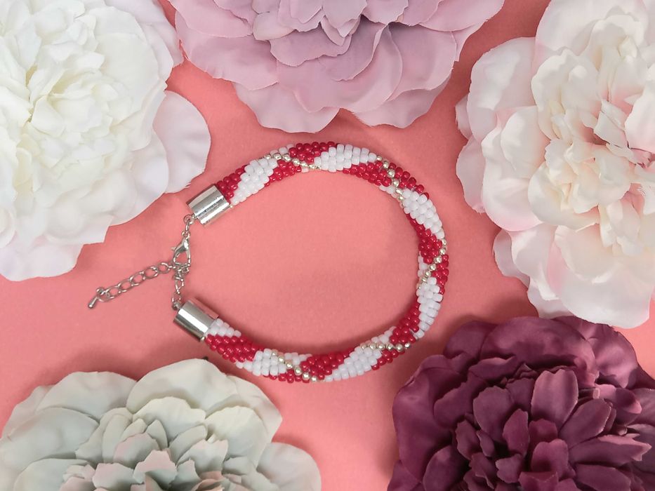 Ręcznie robiona bransoletka z koralików TOHO (mała)