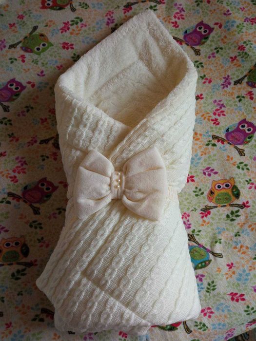 плед -  конверт на виписку з бантом Lari /зимовий/