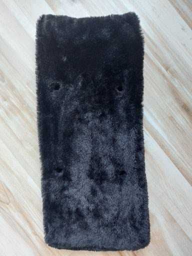 Czarna opaska ozdobna futerkowa do torebki Obag mini i standard